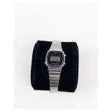 Casio Digital Alarm Timer Watch With Stainless Steel Bracelet - Running, with new battery