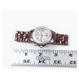 TechnoMarine Quartz Chronograph Watch With Brown Bracelet - Running, with new battery