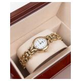 Belair Gold Tone Ladies Watch With Box & Papers - running