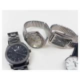 Fossil & Eiger Quartz Watch Lot of 5 - Working