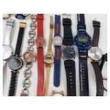 Mixed Lot: Assorted Wristwatches & Watch Bands - Not Working