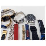 Mixed Lot: Assorted Wristwatches & Watch Bands - Not Working
