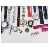 Mixed Lot: Assorted Wristwatches & Watch Bands - Not Working