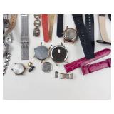 Mixed Lot: Assorted Wristwatches & Watch Bands - Not Working