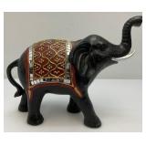 Vintage Hand Carved Wooden Mirrored Elephant 8 1/2' x 11 1/2'