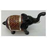 Vintage Hand Carved Wooden Mirrored Elephant 8 1/2' x 11 1/2'