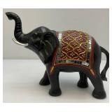 Vintage Hand Carved Wooden Mirrored Elephant 8 1/2' x 11 1/2'