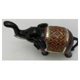 Vintage Hand Carved Wooden Mirrored Elephant 8 1/2' x 11 1/2'