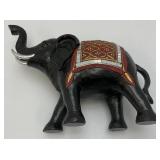 Vintage Hand Carved Wooden Mirrored Elephant 8 1/2' x 11 1/2'