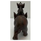 Vintage Momma Elephant With Baby Elephant On Back Figurine 7 3/4' x 7 3/4' x 3 1/4'