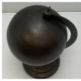 Vintage Bronze Metal Globe On Stand Globe Is 7'