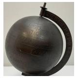Vintage Bronze Metal Globe On Stand Globe Is 7'
