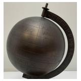 Vintage Bronze Metal Globe On Stand Globe Is 7'
