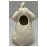 Vintage White Ceramic Elephant Planter 4' x 6' x 6 1/2'