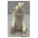 Vintage White Ceramic Elephant Planter 4' x 6' x 6 1/2'