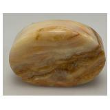 Small Miniature Stone Carved Elephant On Onyx Base 3' x 3 1/2'