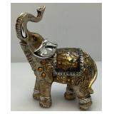 Small Ornate Vintage Elephant With Chromed Ears And More 4 3/4' x 6'