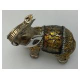 Small Ornate Vintage Elephant With Chromed Ears And More 4 3/4' x 6'