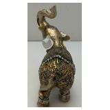 Small Ornate Vintage Elephant With Chromed Ears And More 4 3/4' x 6'