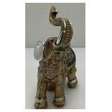 Small Ornate Vintage Elephant With Chromed Ears And More 4 3/4' x 6'
