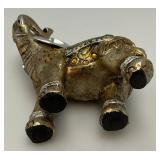 Small Ornate Vintage Elephant With Chromed Ears And More 4 3/4' x 6'