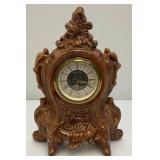 Vintage Ornate Ceramic Mantle Clock Baroque Style 11'