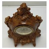 Vintage Ornate Ceramic Mantle Clock Baroque Style 11'