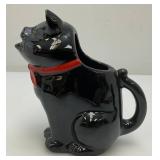 1950's Shafford Black Cat Creamer & Sugar Dish Made In Japan 4.5' & 5.5'