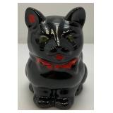 1950's Shafford Black Cat Creamer & Sugar Dish Made In Japan 4.5' & 5.5'