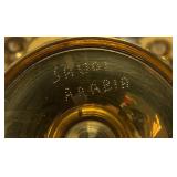 Vintage Set Of Six  Brass Goblets Marked Saudi Arabia On Bottoms With Blue Velvet Case