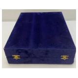 Vintage Set Of Six  Brass Goblets Marked Saudi Arabia On Bottoms With Blue Velvet Case