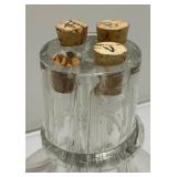 Midcentury French 4 Chamber Glass Decanter 10 1/2' Tall