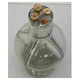 Midcentury French 4 Chamber Glass Decanter 10 1/2' Tall