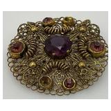 Relisted Do To No Show 1950's-60's Czech Ornate Brooch 2' (Couple Stones Misssing)