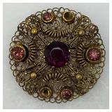 Relisted Do To No Show 1950's-60's Czech Ornate Brooch 2' (Couple Stones Misssing)