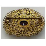 Relisted Do To No Show 1950's-60's Czech Ornate Brooch 2' (Couple Stones Misssing)
