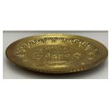 Two Vintage Embossed Brass Wall Plates