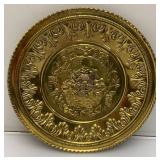 Two Vintage Embossed Brass Wall Plates