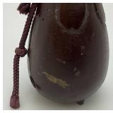 Antique Japanese Bronze Eggplant Shaped Hand Bell 5 3/8'