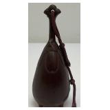 Antique Japanese Bronze Eggplant Shaped Hand Bell 5 3/8'