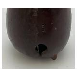 Antique Japanese Bronze Eggplant Shaped Hand Bell 5 3/8'