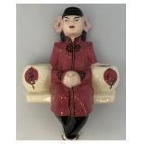 Vintage WEIL WARE California Art Pottery Asian Girl Wall Pocket Planter 8.5'