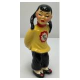 Vintage Collectible Ceramic Arts Sudio Asian Girl Figurine 6'