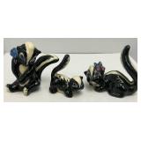 Vintage Collectible Ceramic Arts Sudio Mother Skunk And Family From BAMBI 2' & 3'