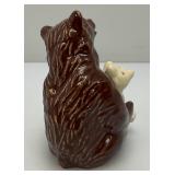Vintage Collectible Ceramic Arts Sudio Brown Bear And Bear Cub Salt & Pepper Shakers Set 4 1/4'