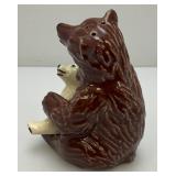 Vintage Collectible Ceramic Arts Sudio Brown Bear And Bear Cub Salt & Pepper Shakers Set 4 1/4'