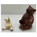 Vintage Collectible Ceramic Arts Sudio Brown Bear And Bear Cub Salt & Pepper Shakers Set 4 1/4'