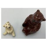 Vintage Collectible Ceramic Arts Sudio Brown Bear And Bear Cub Salt & Pepper Shakers Set 4 1/4'