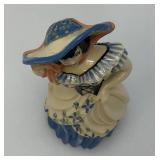 Vintage Collectible Ceramic Arts Sudio MISS LUCINDY Blue Figurine 7'
