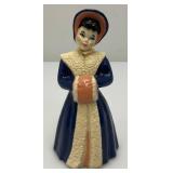 Vintage Collectible  Ceramic Victorian Woman Figurine Bell 5 1/4'